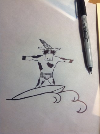Surfing Cow 
